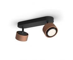 Philips myLiving 2Â Spots ferano LED Couleur Bronze en mÃ©tal, 4,3Â W et 430Â lumens par spot Ã©quivalent Ã 37Â W en incandescence, lumiÃ¨re Blanche CHAUDE