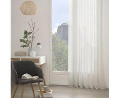 HomeMaison Voilage Léger, Polyester, Ivoire, 240x140 cm
