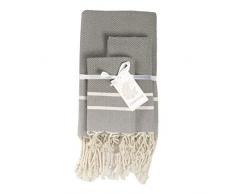 Moorish Idol - Ensemble de Serviettes Salle de Bain- 100cm x 200cm- Gris Moyen/Blanc