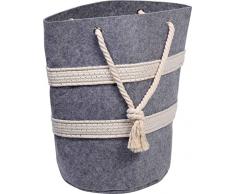 dobar Panier en Feutre avec poignÃ©es de Transport pour Bois de cheminÃ©e, Magazines, Linge, 40 x 40 x 60 cm, Feutrine Coton, Gris, 40x40x60 cm