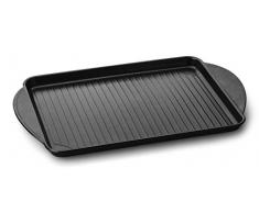 Mopita MMIVXXMO102 Plat à Four Universel Grill Rectangulaire Noir Aluminium Forgé Céramique Gaz Halogène Induction Plaque détanchéité