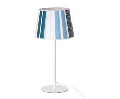 Sulion Blue Lampe de bureau avec lignes E27, 40 W, Rose/crème/blanc, 18 x 18 x 42 cm