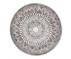 Vallila Mosaiikki Effet Ã 140 cm, Ã©cru, Design Ã©lÃ©gant, Tapis en Viscose Luxueux, 140 x 140 cm