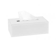 Andrea BA7286 Boîte à mouchoirs Blanc/Effet Cuir