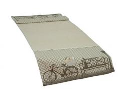 Sukima Decor Linen Poussette Chemin, Combinaison de Polyester, Beige, 140Â x 40Â x 0,4Â cm