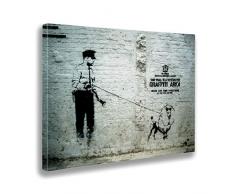 Cadre dÃ©jÃ encadrÃ© - Impression sur Toile Canvas - Banksy - Graffiti Area - Peintures Modernes pour dÃ©coration Maison Design - Cuisine - Divers formats XXL - 70x50 cm