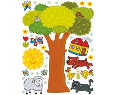 AG Design Sticker Mural Plastique K1044Â Sticker Mural, 65Â x 0,5Â x 85Â cm Coton Multicolore