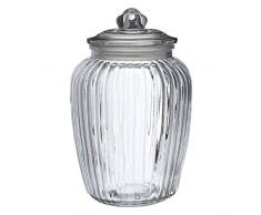 Premier Housewares Pot de Rangement en Verre au Design Vintage 2280 ML, 15 x 15 x 25 cm