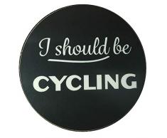 Element Gifts Dessous de Verre Inscription I Should be Cycling Gris Taille Unique