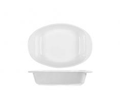 H & H Plat ovale, porcelaine, blanc, 20 x 23 cm