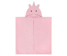 Urban Beach Serviette à Capuche pour Enfants, Personnage de Plage, Piscine pour Filles et garçons, Microfibre, Rose, Taille Unique