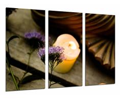 Tableau Moderne Photographique, Impression sur bois, ThÃ¨me zen, dÃ©tente, bougies, 97 x 62 cm, ref. 26612