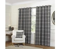 Plaid Carreaux Gris Rideaux à Åillets â 228,6 x 182,9 cm/229 x 183 cm