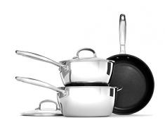 OXO - Good Grips Batterie de Cuisine, Acier Inoxydable, 3Â piÃ¨ces