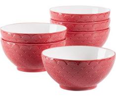 MÃSER 931574 Telde Lot de 6 bols à céréales en porcelaine avec jolie surface en relief