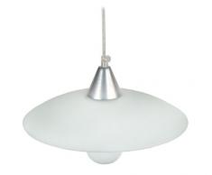 Tosel 11907 Suspension â Marine, Verre sÃ©rigraphe, Monture tÃ´le Aluminium Peinture, E27, 100 W, Mat