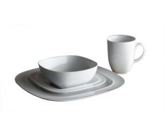 Denby-White Squares-Coffret Service de Table 4 piÃ¨ces