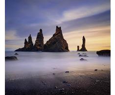 Papier Peint poster panoramique REYNISDRANGAR ISLANDE 4 x 2,70 m | DÃ©co et photo murale XXL QualitÃ© HD Scenolia