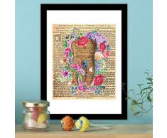 Walplus Autocollant Mural Fleurs Dents Affiche Murals DÃ©calques Art Vivant Chambre CrÃ¨che Ãcole Restaurant HÃ´tel CafÃ© Bureau DÃ©coration Maison DÃ©coration,Vinyle Multicolore,40 x 30 X 0.03 CM