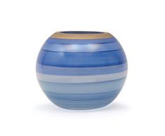 Angela neue Wiener Werkstaette Vase en Verre anoblit Forme de Boule, Verre, Bleu Clair/Bleu, 14Â x 14Â x 14Â cm