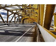 Papier Peint poster panoramique YELLOW BRIDGE 4 x 2,70 m | DÃ©co et photo murale XXL QualitÃ© HD Scenolia