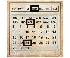 Bouchon de Bouteille Récupéré en métal Calendrier 30,5 cm X 30,5 cm