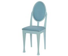 High Street Design Bleu Lot de 4 chaises de salle à manger avec pieds Nuovo et poudre Bleu Tissu Coussins