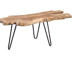 HomeTrends4You Tallus Table Basse, Bois, en Teck, 100 x 40 x 40 cm
