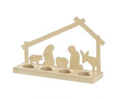 Efco Bougeoir Silhouette Berceau avec 2 pièces et 4 Inserts, Papier Mache, Brun, 31,5 x 9 x 21,5 cm