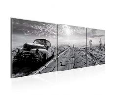 Tableau decoration murale Route 66 120 x 40 cm - XXL Impression sur Toile Salon Appartment 3 Parties - prÃªt Ã accrocher - 600333c