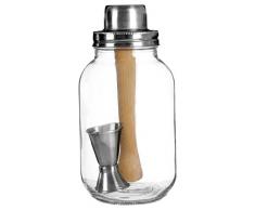 Premier Housewares Pot à Cocktail, Verre, 3 pièces, 9 x 9 x 20 cm