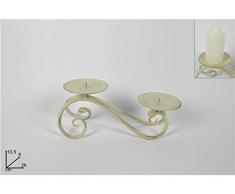 Deux Elles Bougeoir avec 2Â Bras, Fer Ancien, 10.5Â cm, Multicolore