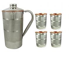 Stylla London Pure et gobelets en Acier avec pichet, Cuivre, 9.5Â x 7Â x 6.3Â cm