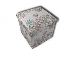 Stilia BoÃ®te Pouf Pliable et rembourrÃ©e Mod, Lenna, Multicolore, 37 x 37 x 37 cm