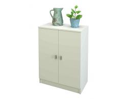 Armoire blanche avec deux portes battantes 60 cm