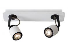 Lucide DICA LED - Spot Plafond - LED Dim. - GU10 - 2x5W 3000K - Blanc