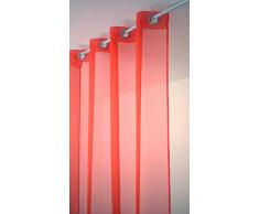 Linder 110/35/375AB Uni Voilage Polyester Transparent/Orange Vif 145 cm