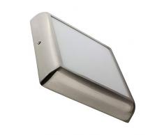 MAXILAMP Max180805 Plafonnier LED Carré Design 18W Silver Verre, Transparent