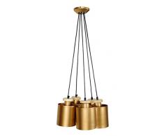 Tosel 21026 Lustre 5 Lumières, Acier, E27, 40 W, Argenté, 45 x 90 cm