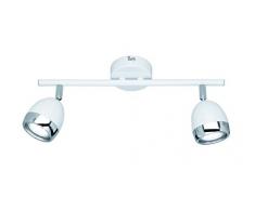 Reality leuchten spot 2 ampoules lED gU10 3 w 230 lm 3000 k, 35 cm, blanc laqué/chrome r82102101