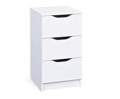 Inter Link Commode chiffonnier panneaux de particules décor blanc