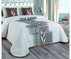 ForenTex Couvre-lit Jacquard Florenca réversible avec Deux taies doreiller Fil teinté 40% polypropylène, doré pour lit 150/160 cm 240 x 270 + 2/40 x 45 cm 3