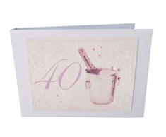 White Cotton Cards Age 101,6Â cm Rose Champagne Design Tiny Valeur Album Photo, Blanc