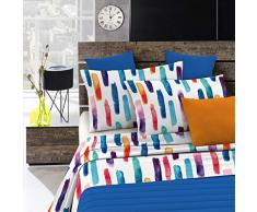 Italian Bed Linen PL-WT-04-2P Parure LIT avec Drap SUPÃRIEUR ET TAIES doreiller IMPRIMÃE âWatercolorâ, WT 04, 2 Places