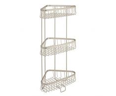 InterDesign York Lyra etagere d angle salle de bain, petite étagère de douche à suspendre en métal, argenté mat