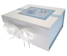 White Cotton Cards Bleu Bunny Gallois bÃ©bÃ©/Bachgen Bach/Mini Album Photo, Tableau, Blanc, 20Â x 23Â x 10.7Â cm