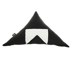 Paparajote Factory 1706 Coussin Motif Triangle Laine Polaire/Polyester Blanc/Noir 45 x 60 x 14 cm
