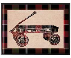 Stupell Industries Radio Flyer Plaid encadrÃ©e giclÃ©e Art texturÃ©, Multicolore, 11Â x 1,5Â x 35,6Â cm