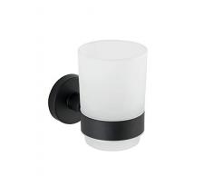 Wenko 24234100 gobelet Uno Bosio Black Mat Porte Brosse Ã Dents et la pÃ¢te Dentifrice, Acier Inoxydable, 7 x 9,5 x 10,5 cm