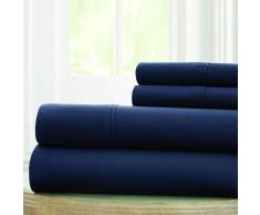 1800 series 100 g/m² de lit, en Microfibre, Bleu Marine, Double